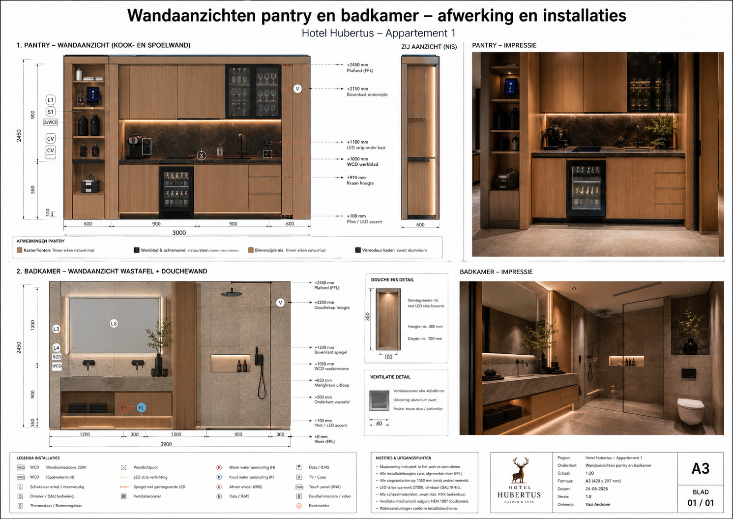 HH-APP1-WTB-073 Badkamer installaties, leidingen en aansluitdetails - projectblad 073