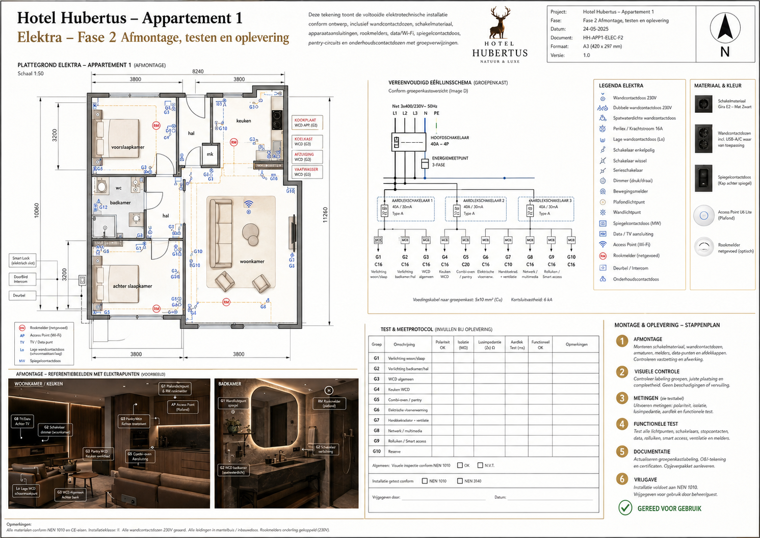 HH-APP1-WTB-076 Badkamer installaties, leidingen en aansluitdetails - projectblad 076