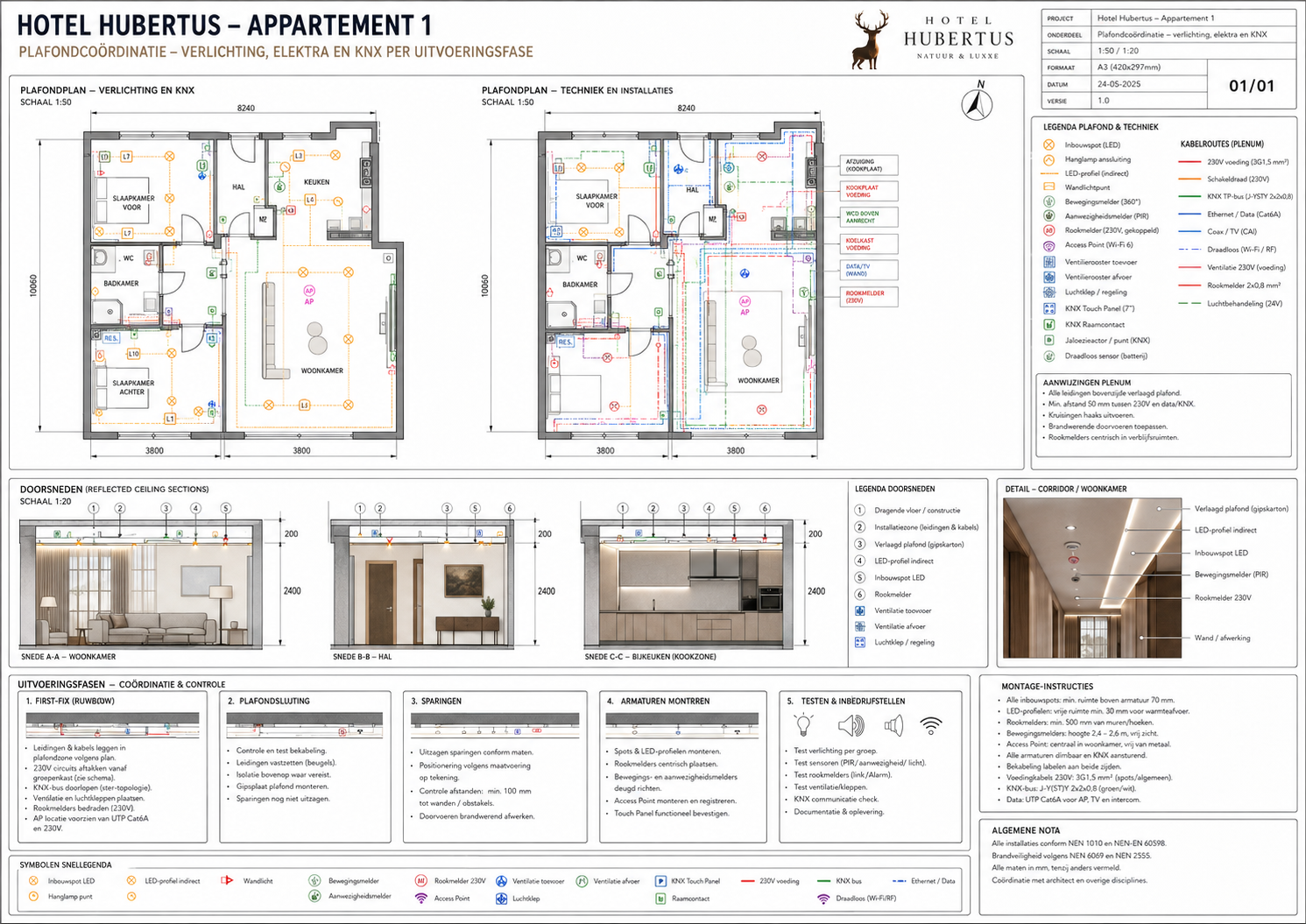 HH-APP1-WTB-077 Badkamer installaties, leidingen en aansluitdetails - projectblad 077